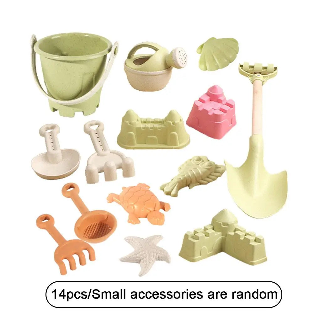Complete Beach & Sand Play Set - 5/7/14/15 -Piece Castle Building Kit with Truck, Bucket & Ocean Animal Molds