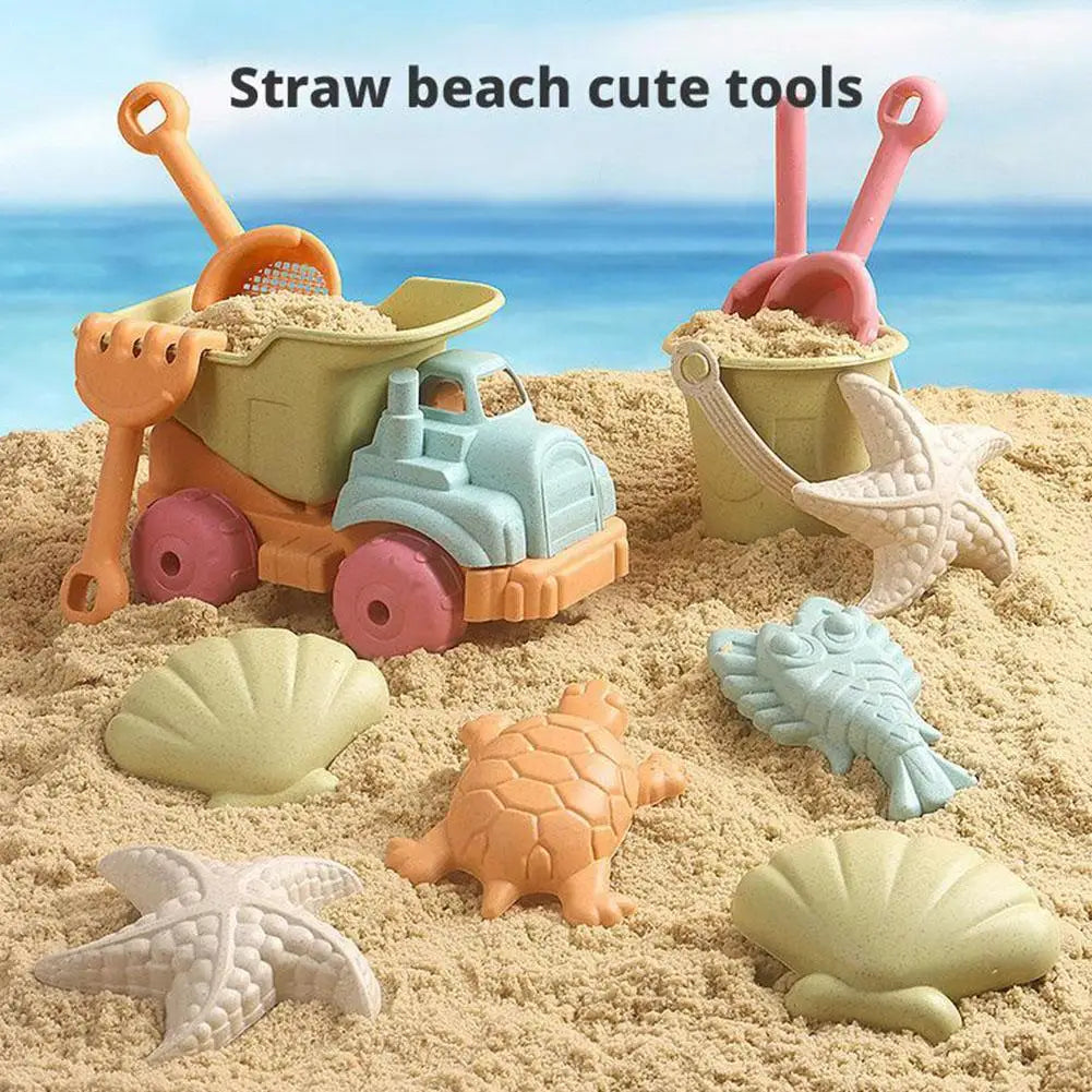 Complete Beach & Sand Play Set - 5/7/14/15 -Piece Castle Building Kit with Truck, Bucket & Ocean Animal Molds