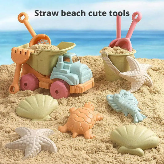 Complete Beach & Sand Play Set - 5/7/14/15 -Piece Castle Building Kit with Truck, Bucket & Ocean Animal Molds