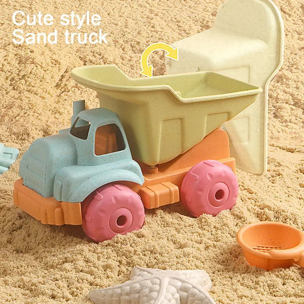 Complete Beach & Sand Play Set - 5/7/14/15 -Piece Castle Building Kit with Truck, Bucket & Ocean Animal Molds